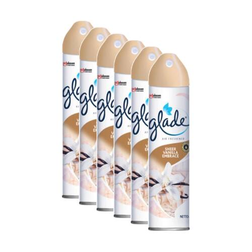 6PK Glade Fresh Air Freshener Scented Spray Miist Sheer Vanilla Embrace 225ml