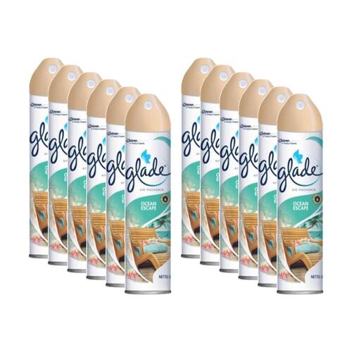 12PK Glade Fresh Air Freshener Scented Spray Miist Ocean Escape 225ml
