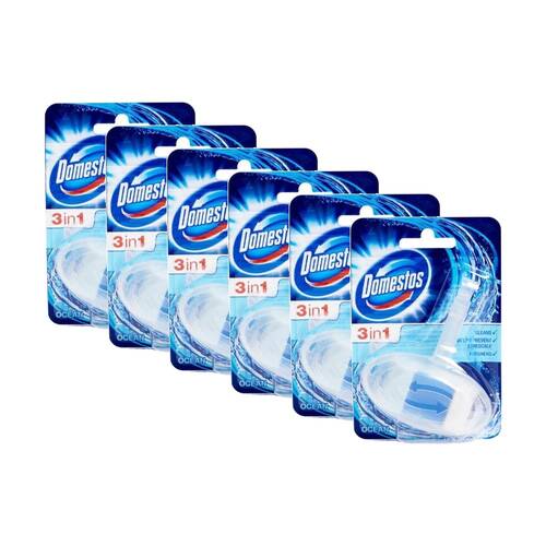 6PK Domestos T Block 3 In 1 Toilet Bowl Disinfectant Cleaner Ocean