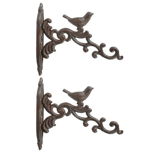 2PK Esschert Design Hanging Basket Hook Bird Home Decor 21.4cm Brown