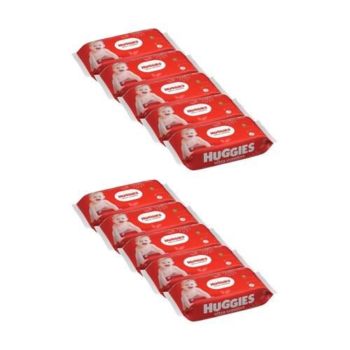 10x 56pc Huggies Ultra Comfort Soft Baby Wipes Travel Pack Sensitive Skin