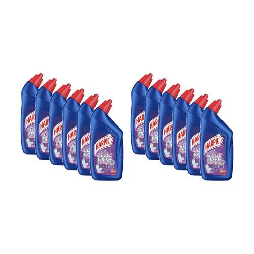 12PK Harpic Liquid Toilet Bowl Disinfectant Cleaner Lavender Fresh Scent 500ml