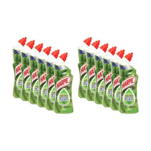 12PK Harpic Gel Pine Toilet Bowl Anti Bacterial Cleaner Mountain 750ml