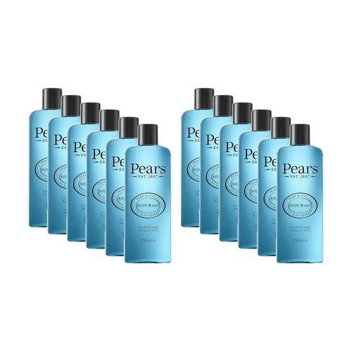 12PK Pears Gentle Natural Oils Refreshing Scent Body Wash Blue Mint 250ml