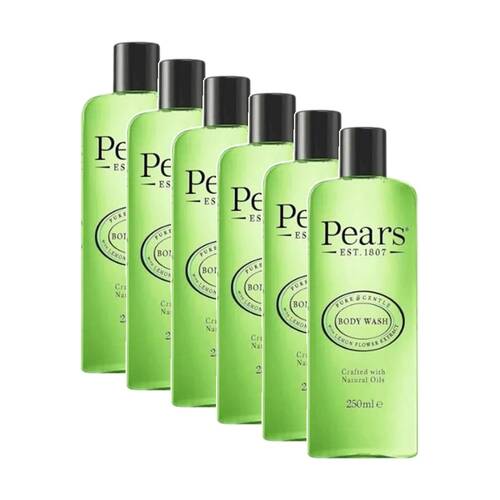6PK Pears Gentle Natural Oils Refreshing Scent Body Wash Lemon Flower 250ml