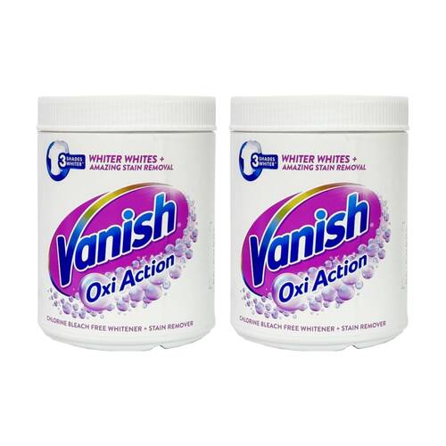 2PK Vanish Oxi Fabric Stain Remover Colour Safe Cleaner 1kg White