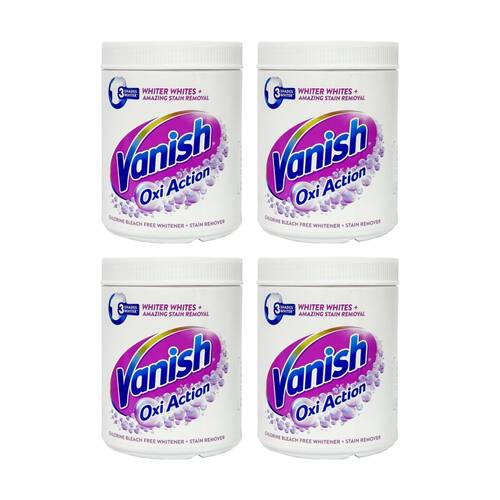 4PK Vanish Oxi Fabric Stain Remover Colour Safe Cleaner 1kg White