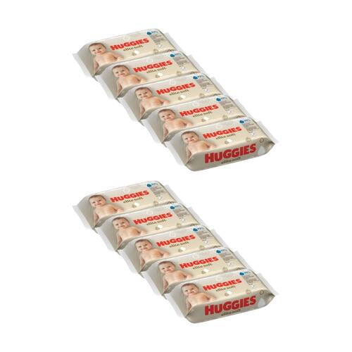 10x 56pc Huggies Elite Soft Baby Wipes Travel Pack Sensitive Skin