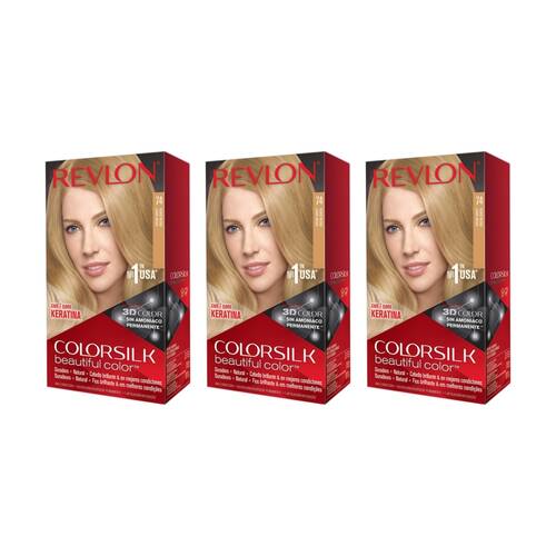 3PK Revlon Long Lasting Colour Hair Dye 05 Ultra Ash Blonde 