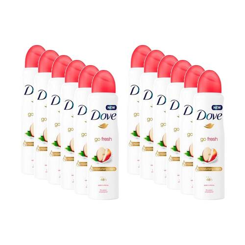12PK Dove Antiperspirant Deodorant Body Spray Apple Tea 250ml