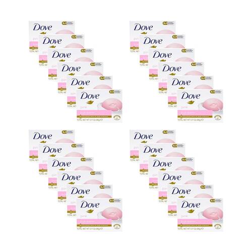 24PK Dove Moisturising 3-In-1 Skincare Soap Bar Pink 90gm
