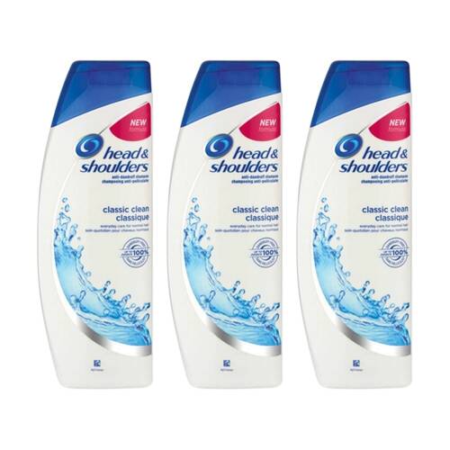 3PK Head & Shoulders Classic Anti Dandruff Shampoo Hair Care 400ml