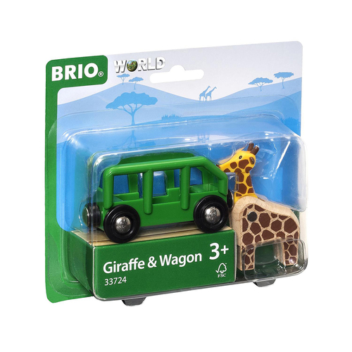 2pc Brio Giraffe and Wagon Kids/Childrens Play Toy 3y+