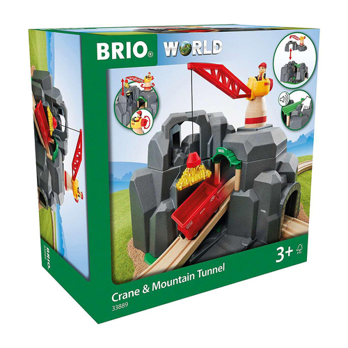 7pc Brio Crane and Mountain Tunnel Kids/Childrens Play Toy 3y+