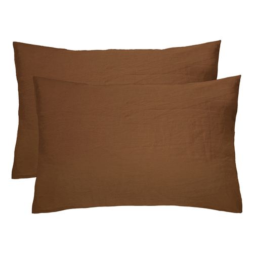 Bambury Home Living Decorative Linen Pillowcase Pair Hazel 48cm x 73cm