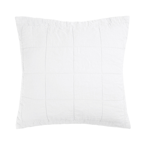 Bambury Home Living Linen Quilted Euro Pillow Sham Ivory Woven