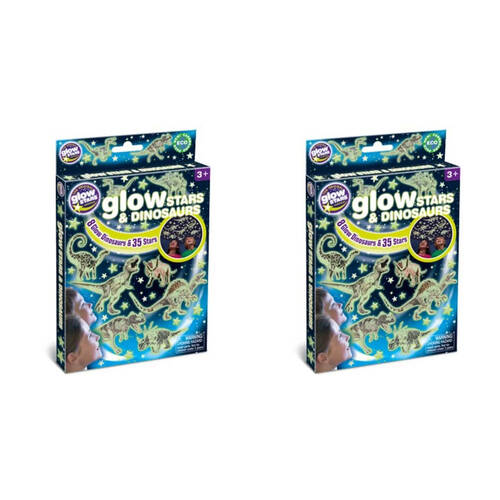 2PK Brainstorm Toys Glow In The Dark Stars & Dinosaurs Kids 3y+