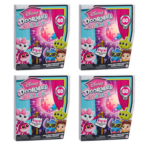 4PK Doorables Disney Multi Peek Blind Box Collectable Figures Pop Up Party Set 5y+