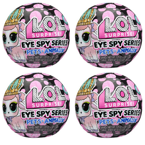 4PK L.O.L Surprise Eye Spy Series Pets Collectable Figurine/Toy 4y+ Assorted