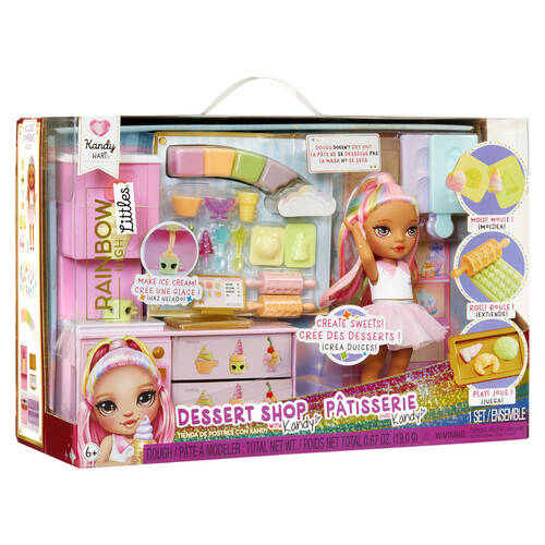 Rainbow High Little Dessert Shop Toy w/Kandy Playset & 13cm Doll/Figurine 6y+