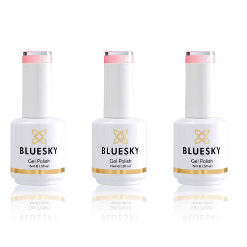 3PK Bluesky 80546 Grapefruit Sparkle Gel Nail Polish Manicure/Pedicure 15ml