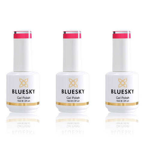 3PK Bluesky 80553 Pink Bikini Gel Nail Polish Manicure Colour UV LED Lacquer 15ml