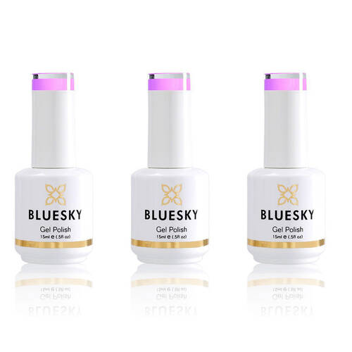 3PK Bluesky 80597 Beckoning Begonia Gel Nail Polish Manicure Colour Laquer 15ml