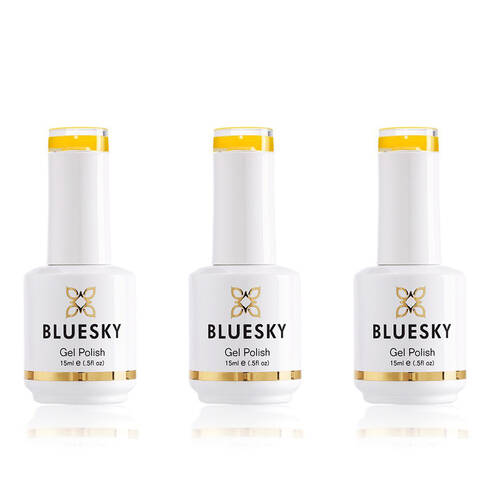 3PK Bluesky 80638 Gel Nail Polish Yellow Banana Clips Manicure/Pedicure 15ml