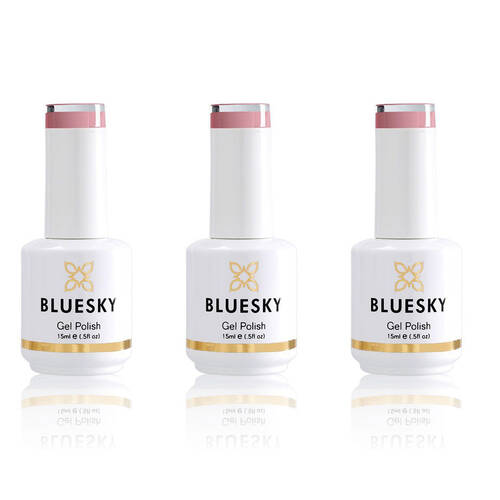 3PK Bluesky DC072 Deep Fawn Gel Nail Polish Manicure Colour UV LED Lacquer 15ml