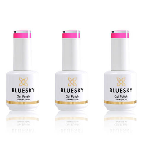 3PK Bluesky Neon 21 Fresh Gel Nail Polish Manicure Colour UV LED Lacquer 15ml