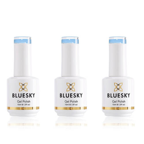 3PK Bluesky Gel Polish Sky Queen Nail Manicure/Pedicure Colour UV LED Lacquer 15ml