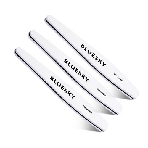 3PK Bluesky Nail Shining File 3000/3000 White Polishing Buffer Manicure Shiner