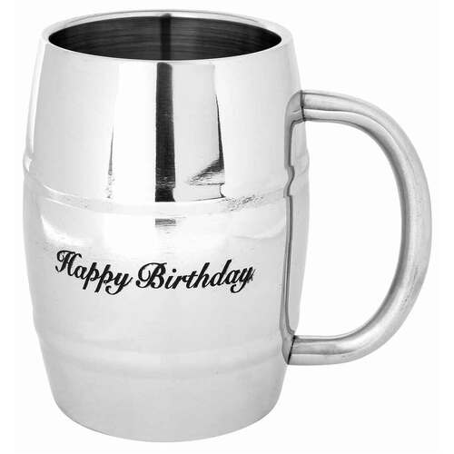 Tankard Beer Happy Birthday 400ml Stainless Steel Drinking Cup