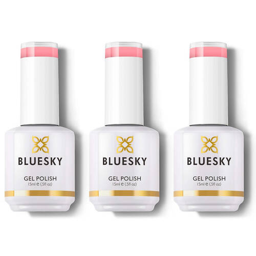 3PK Bluesky A097 Pink Glow Gel Polish Nail Manicure Colour UV LED Lacquer 15ml