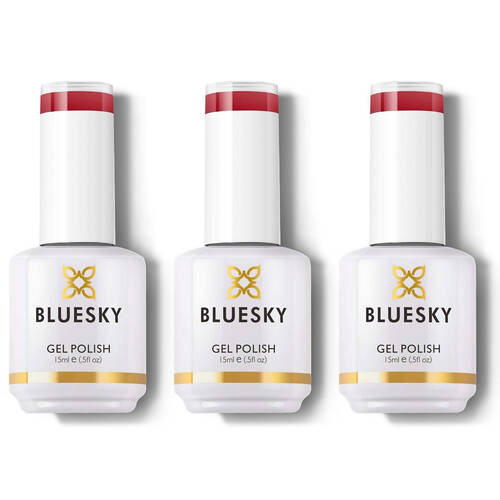 3PK Bluesky D160 Pillar Box Red Gel Polish Nail Manicure Colour UV LED Lacquer 15ml