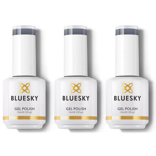 3PK Bluesky Riverstone Nail Polish Manicure/Pedicure Colour UV LED Lacquer 15ml