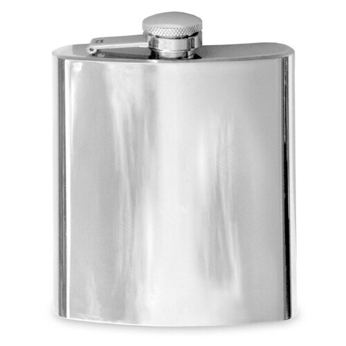 Hip Drinking Stainless Steel Flask Spirits Shiny Silver 7oz/210ml
