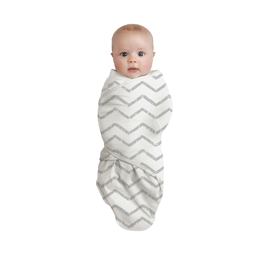 Baby Studio Swaddle Wrap BCI Cotton Grey Lines Size 3-9m