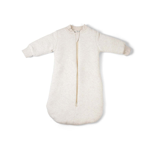 Baby Studio Sleeping Bag w/Arms Cotton 3.0 Tog Oatmeal/GRN Size Medium 6-18m