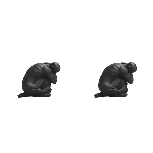 2PK White Moose Resin Body Sculpture Aydian Home Decor - Black