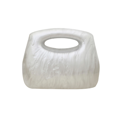 Culturesse Elka Artsy 19cm Resin Clutch Bag - Pearl White