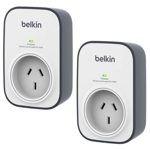 2PK Belkin 1 Outlet Wall Mounted Surge Protector Powerboard