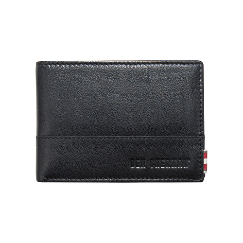 Ben Sherman Men's Leather Centrefold Wallet Cash Holder - Black