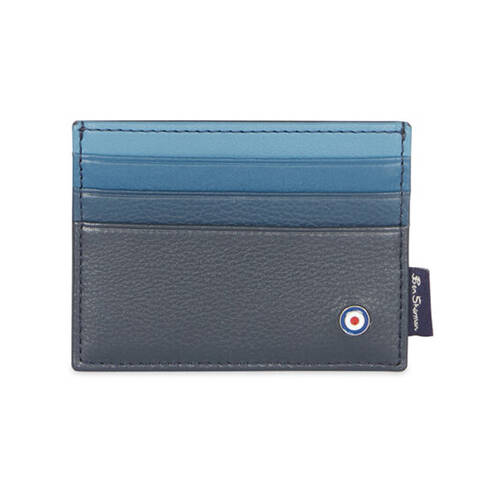 Ben Sherman Leather Card Holder Case Wallet - Blue Tonal
