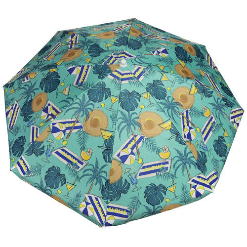 Mirage Outdoor Beach Canopy Umbrella w/ Carry Bag 1.8m Tropics