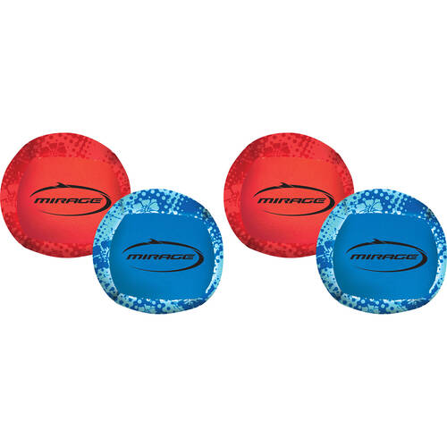 2x 2pc Mirage Mini Neoprene Beach Balls Kids Outdoor Water Toy Set Orange/Blue