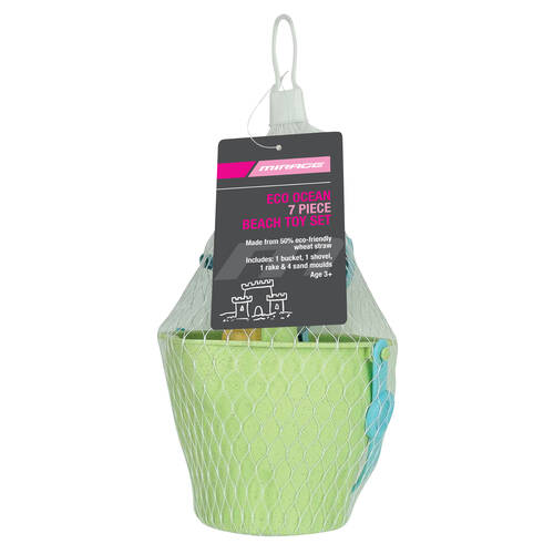 7pc Mirage Eco Ocean Kids Outdoor Beach Toy Set Multicoloured