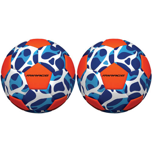 2PK Mirage Neoprene Soccer Ball Kids Outdoor Water Toy Blue/Orange