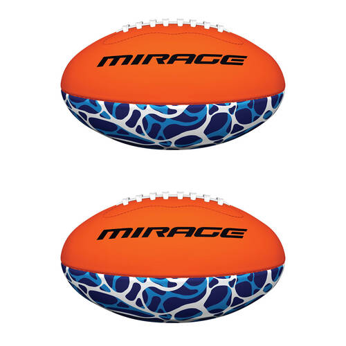 2PK Mirage Neoprene Footy Ball Kids Outdoor Water Toy Blue/Orange