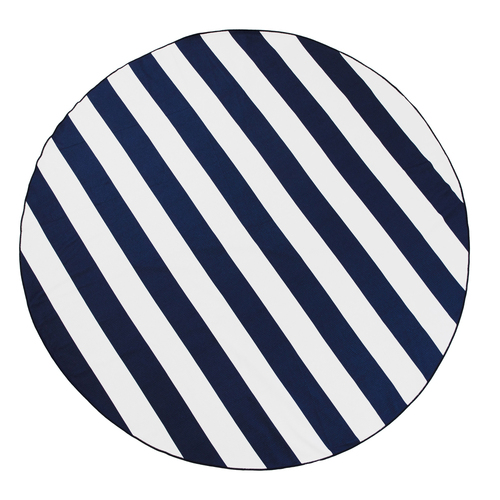 Ardor Alana Sand Free Round Beach Towel 160cm - Navy